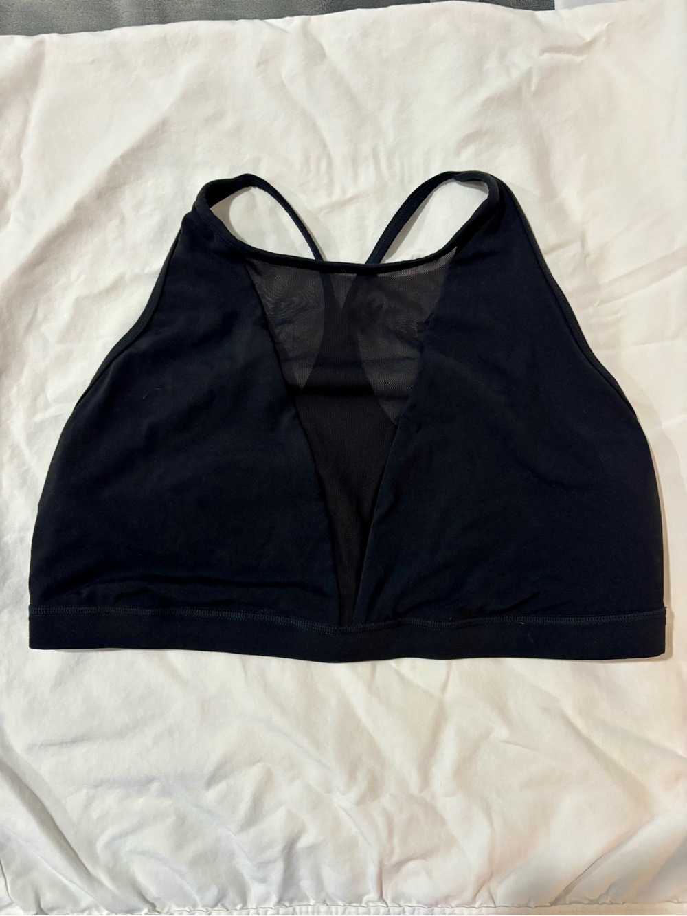 HALARA Black Mesh-Inset High Neck Sports Bralette
